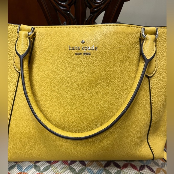 kate spade Bags Kate Spade Yellow Pebble Leather Satchel Poshmark